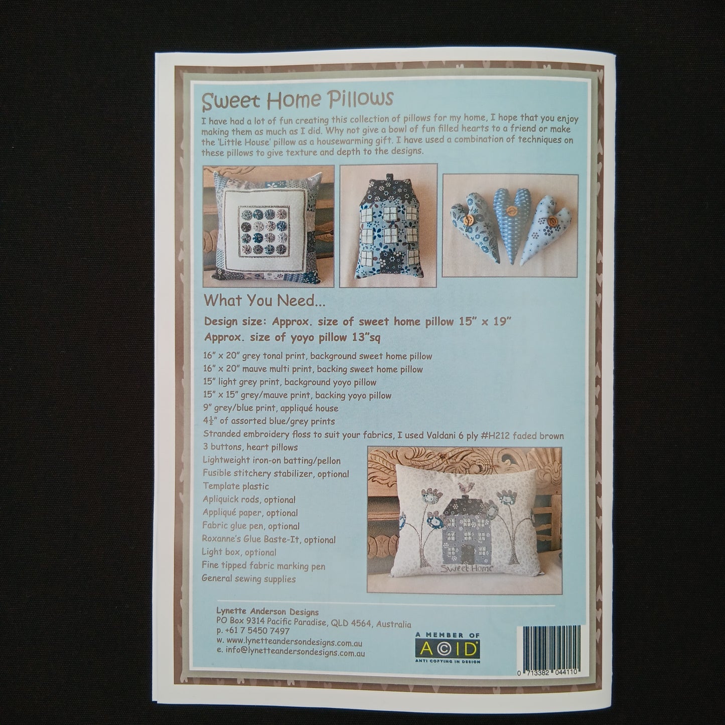 Lynette Anderson Designs - Sweet Home Pillows Pattern