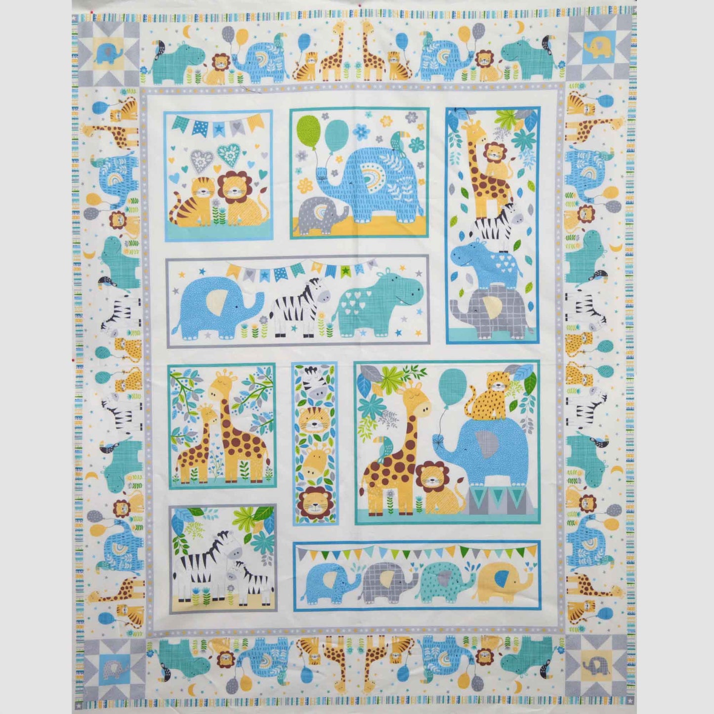 In the Jungle Cot Quilt Panel