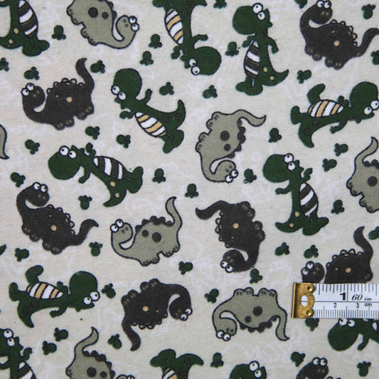 Printed Cotton Wincyette - Dinosaurs