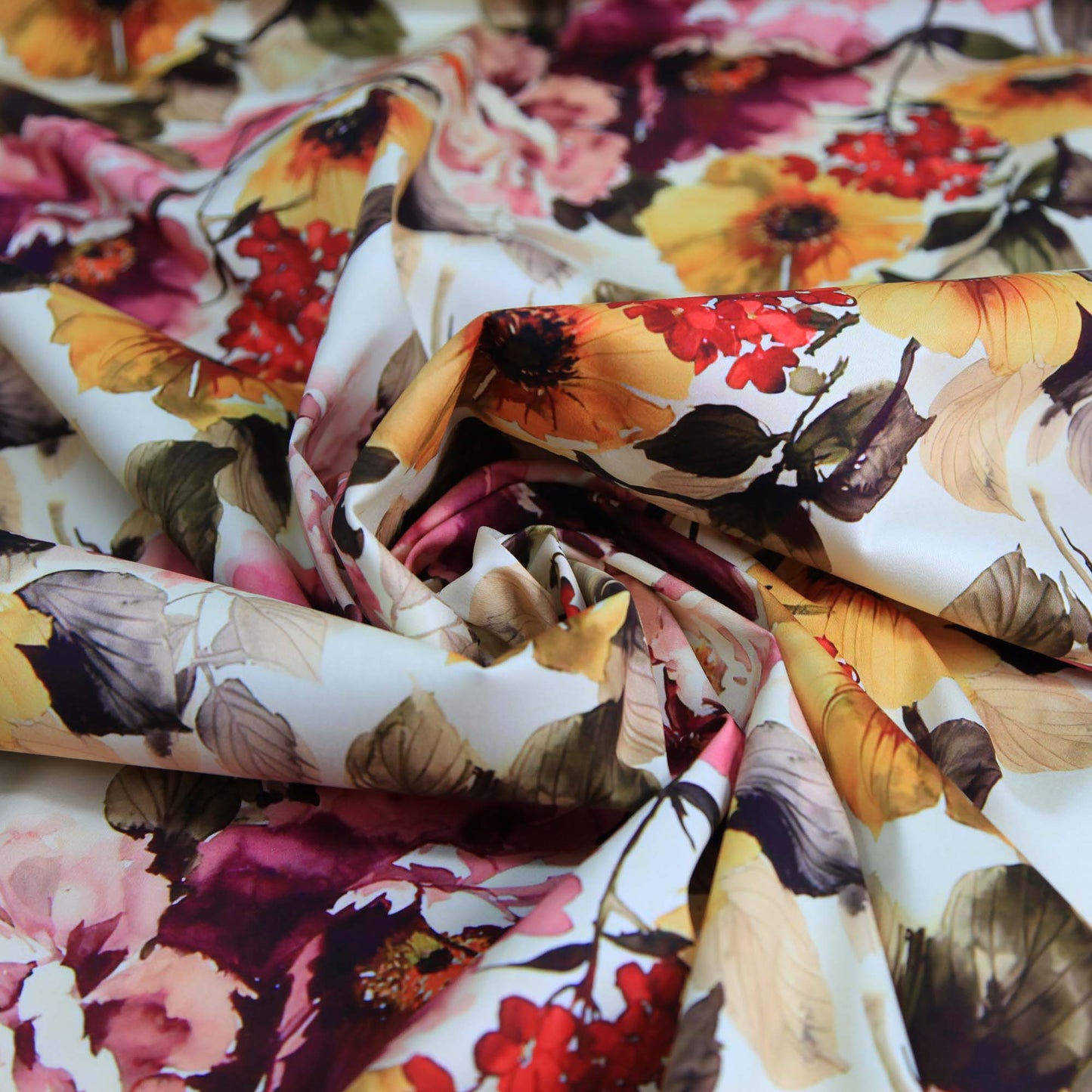 Cotton Sateen - Dusky Flowers