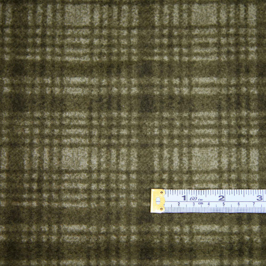 Woolies Flannel - Khaki Green Check