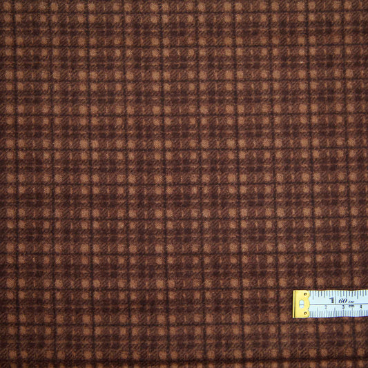 Woolies Flannel - Chocolate Brown Check