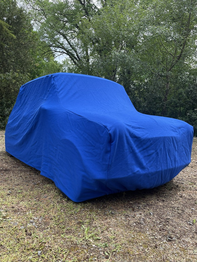 Classic Mini Indoor Car Cover - Bright Blue Cotton