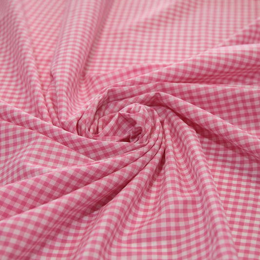 Cotton Gingham 5mm Pink