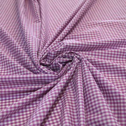 Cotton Gingham 5mm Mauve