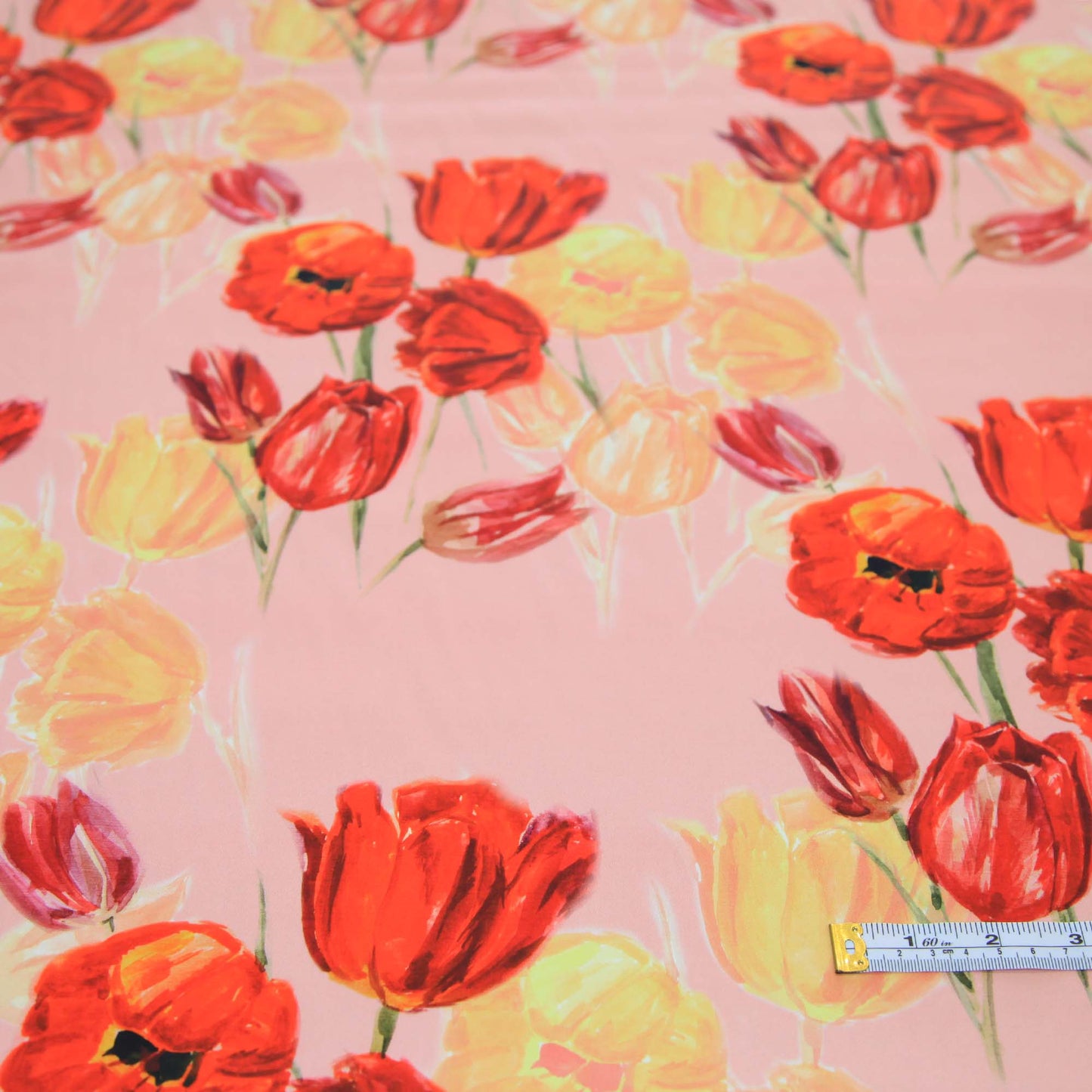 Cotton Sateen - Tulips Pink