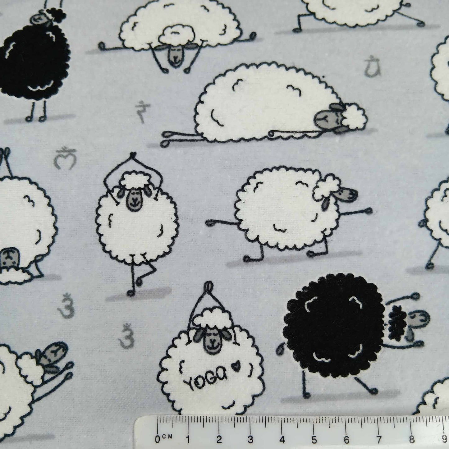 Printed Cotton Wincyette - Sheep/Grey