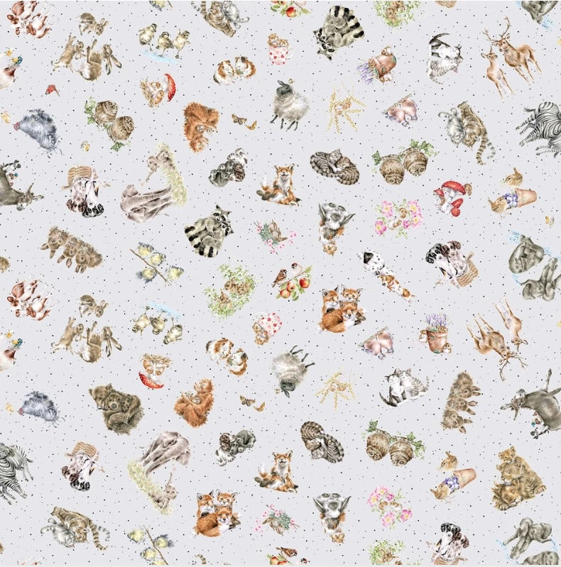 Together is Better - Tossed Animals Soft Grey