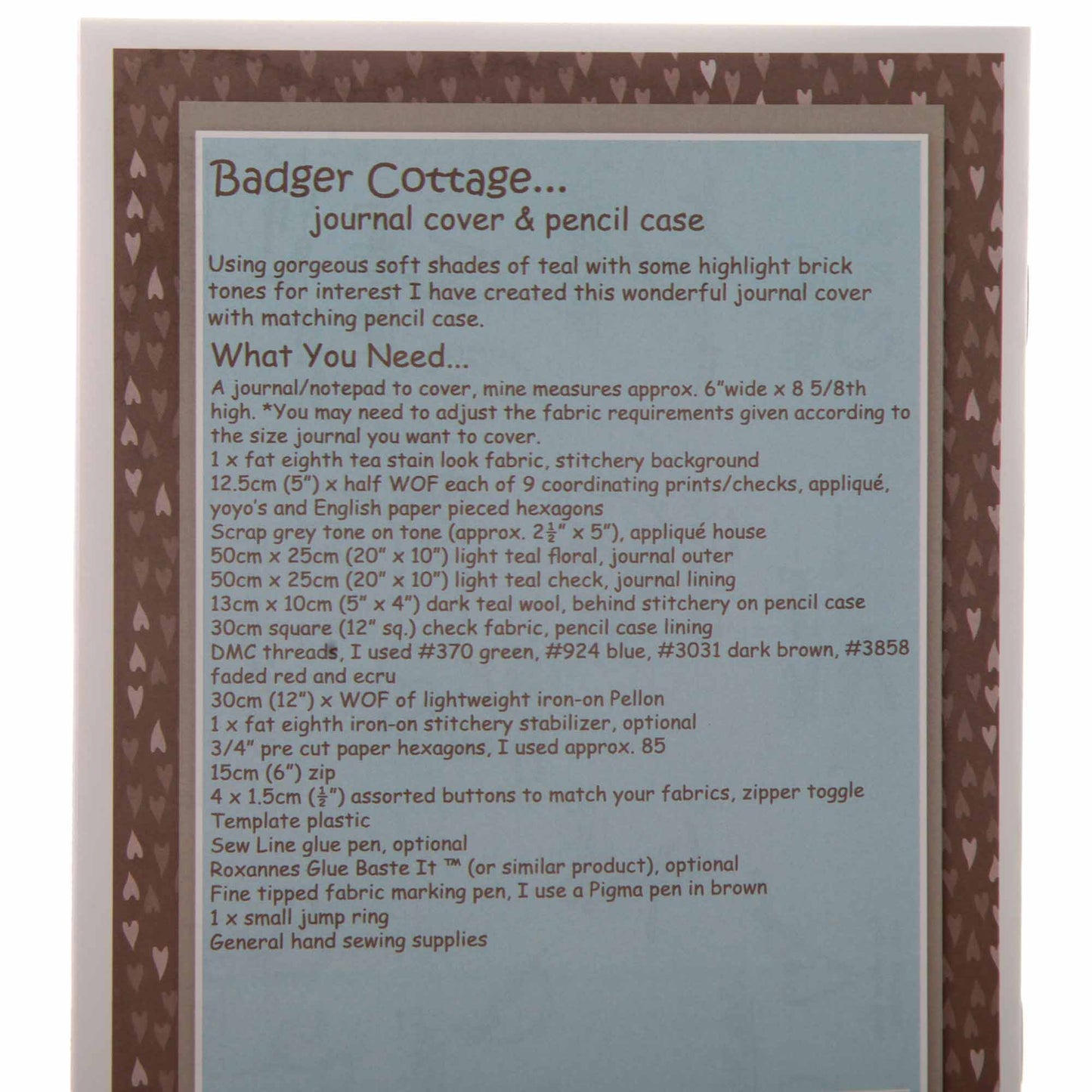 Badger Cottage Journal Cover & Pencil Case