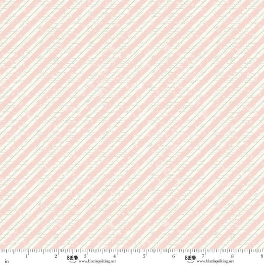 Christmas Magic - Bias Stripe - Pink