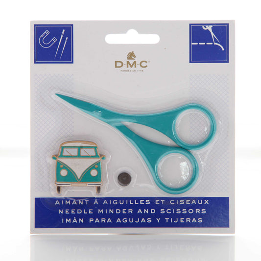 Needle Minder and Scissors - Aqua