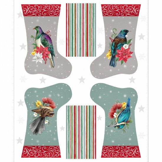 Festive Kiwiana Xmas Stocking Panel