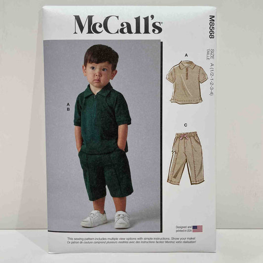 M8568 Toddlers Top, Shorts and Pants