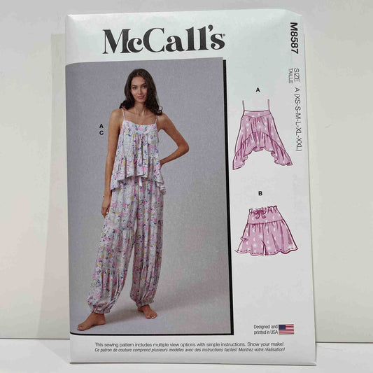 M8587 Misses Top, Shorts and Pants