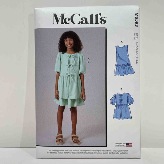 M8593 Girls Top and Dress