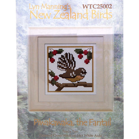 New Zealand Birds Cross Stitch Kit - Piwakawaka