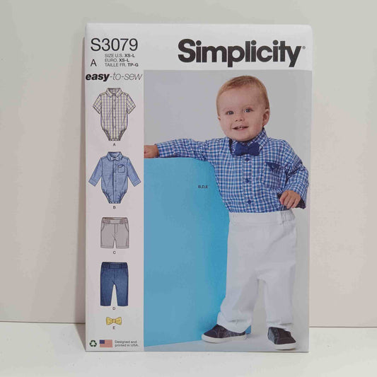 S3079 Babies bodysuit, shorts and pants