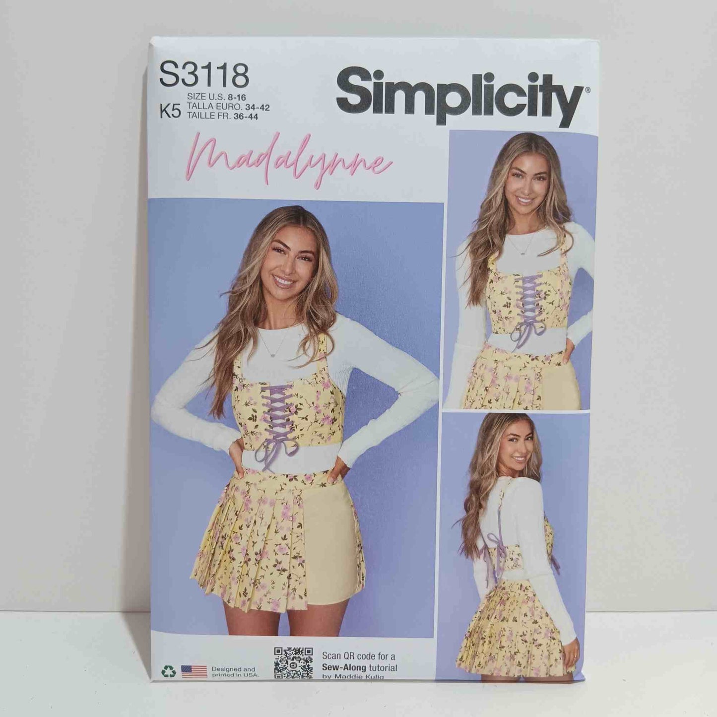S3118 Misses cropped corset and Skort