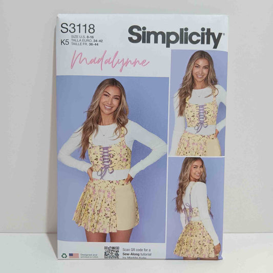 S3118 Misses cropped corset and Skort