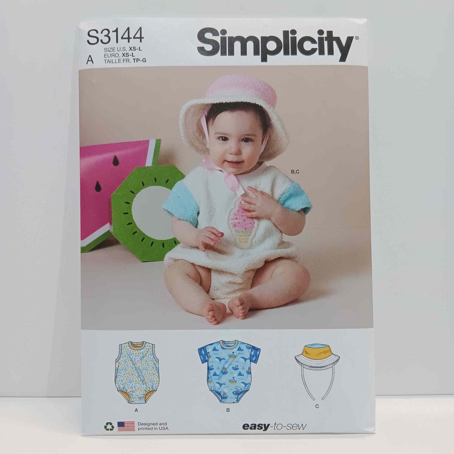 S3144 Babies Bodysuit and Hat