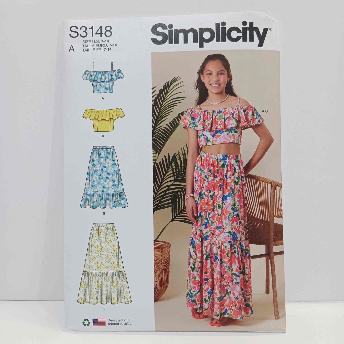 S3148 Girls Top and Skirt