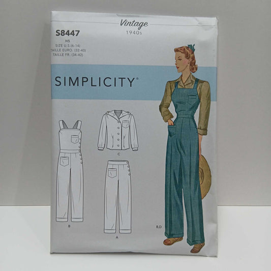S8447 Misses Vintage Pants, Overalls and Blouses