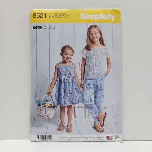 S8621 Childs Dress, Top, Pants