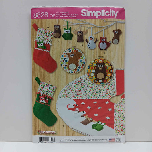 S8828 Felt Ornaments, Tree Skirt, Stocking