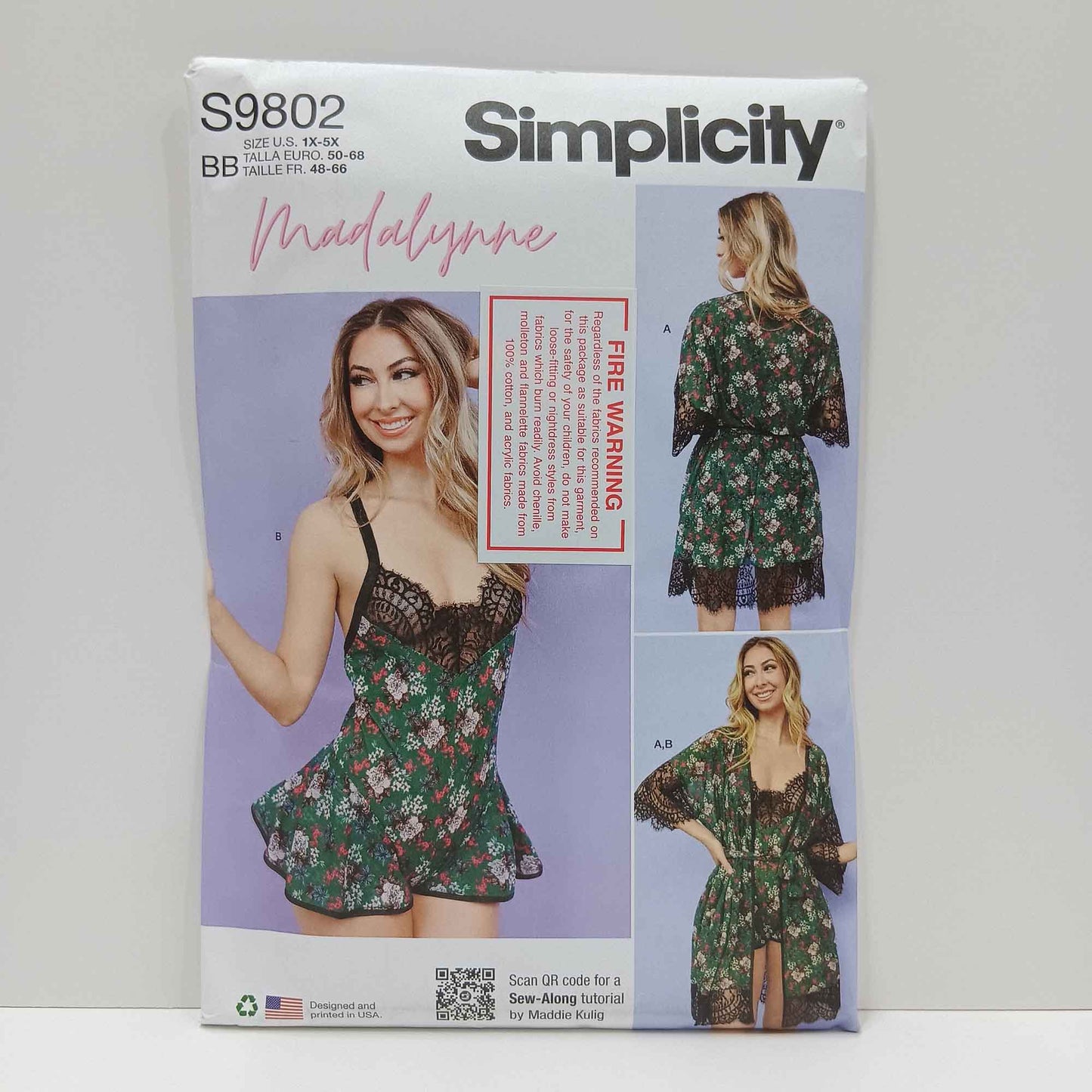 S9802 Misses Robe and Teddy Lingerie