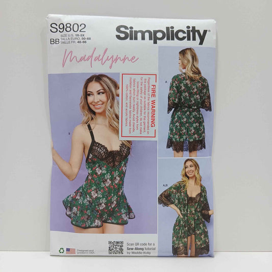 S9802 Misses Robe and Teddy Lingerie