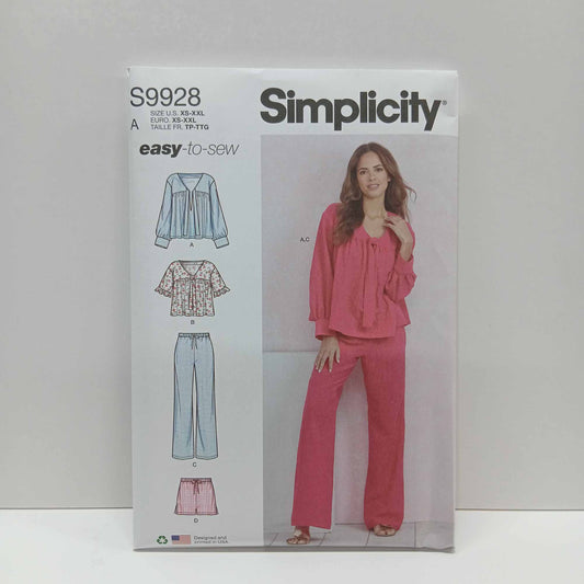 S9929 Misses Lounge Tops, Pants and Shorts