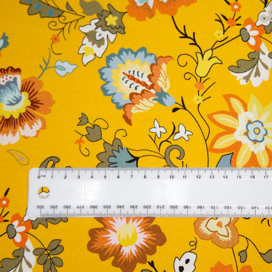 Printed Viscose Rayon Floral - Yellow