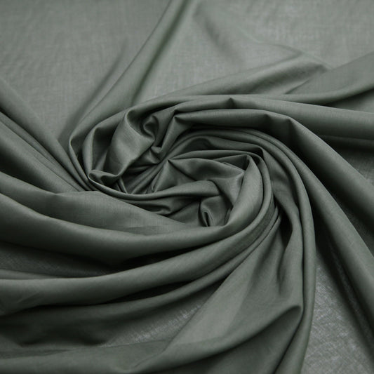 Scholer Cotton Voile Fabric - Khaki Green