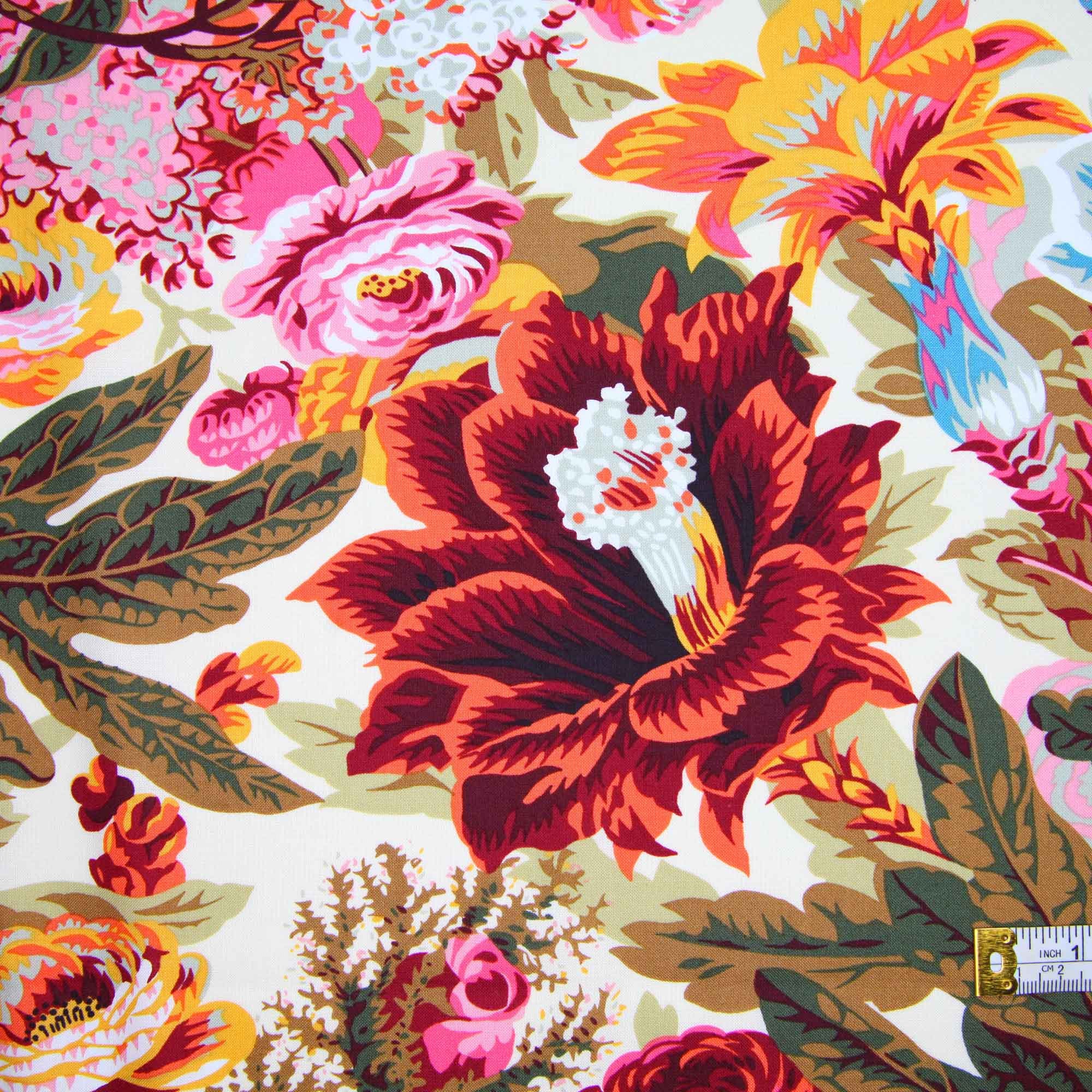 Kaffe Fassett Collective - Floral Burst Natural – Curtis Fabrics