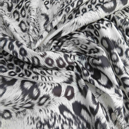 Printed Cotton Sateen - Snow Leopard