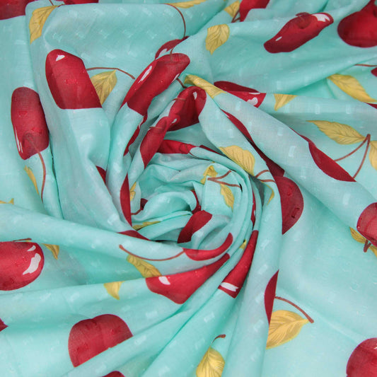 Staccato Cotton Dobby - Cherries