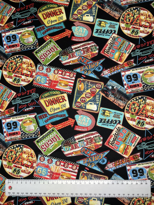 Life's A Kick - Diner Signs Black