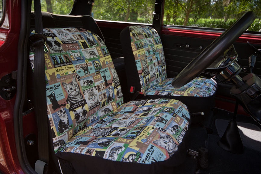 Car seat covers outlet with cats on them