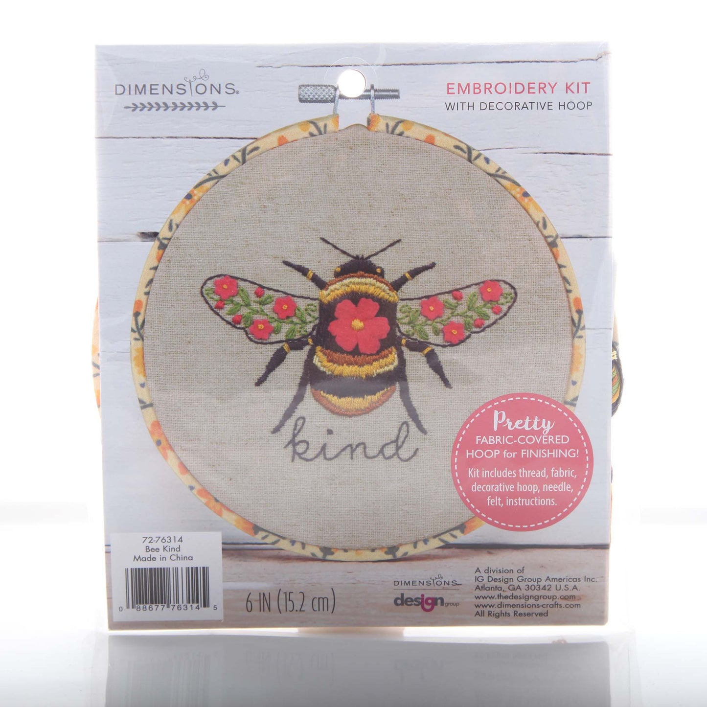Bee Kind Embroidery Kit