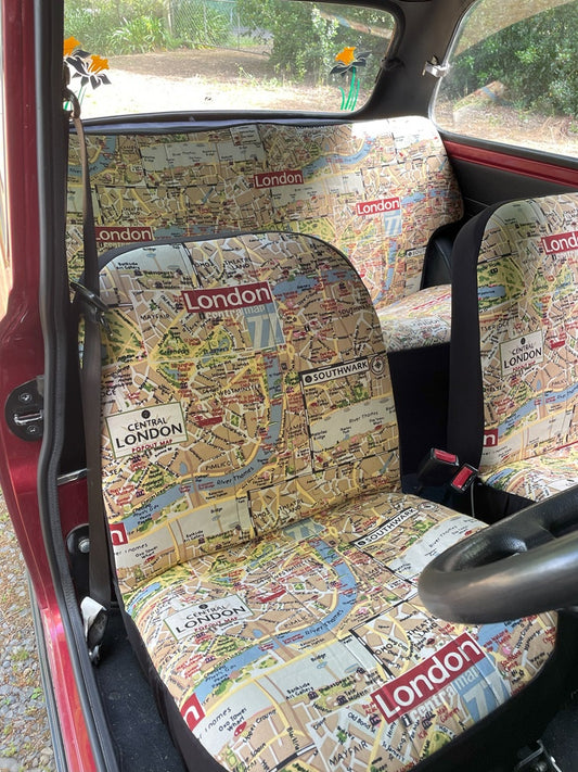 London A-Z Map Front & Back Seat Covers