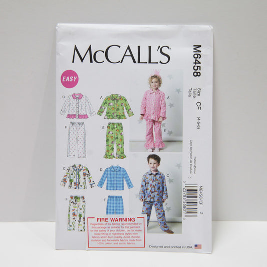 M6458 Toddlers and Childrens Pyjamas