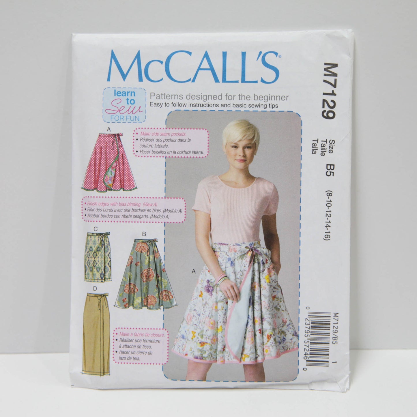 M7129 Misses Wrap Skirt