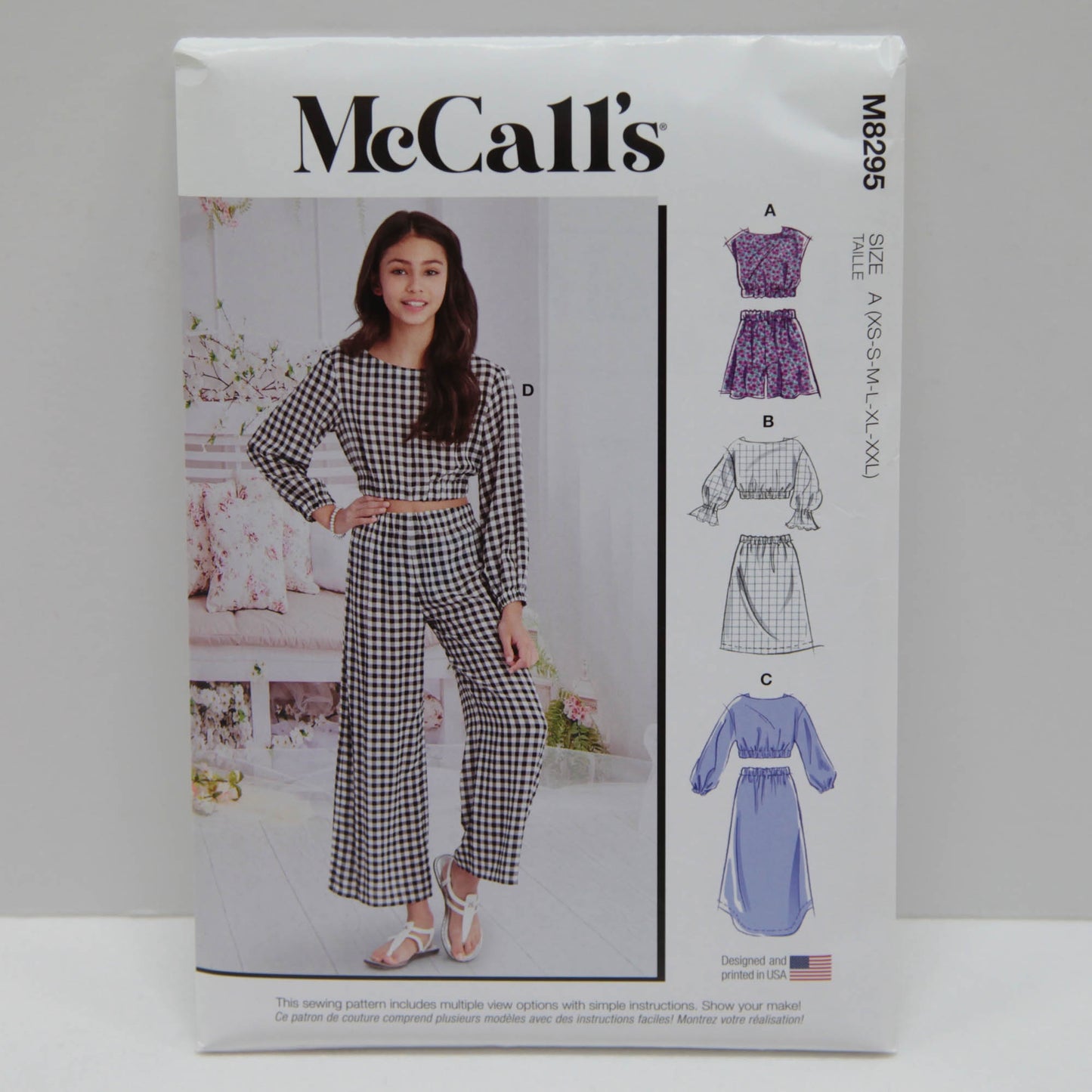 M8295 Girls Top, Skirts, Shorts and Pants