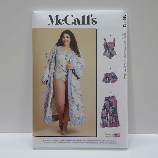 M8412 Women's Bodysuit, Robe, Pants and Shorts