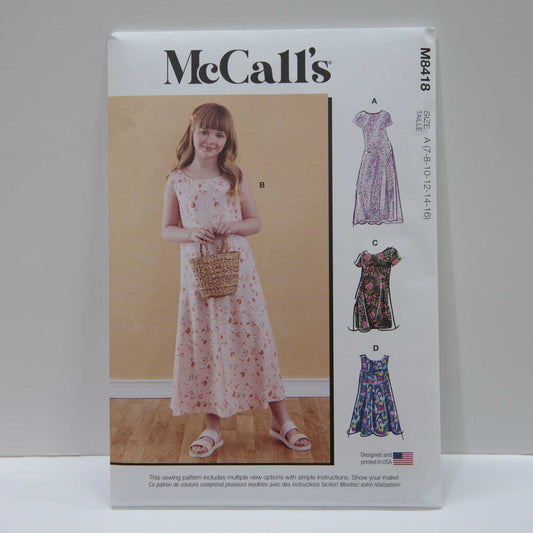 M8418 Girls Dress in Two Lengths