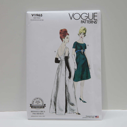 V1965 Vintage Vogue - Misses One Piece Evening Dress