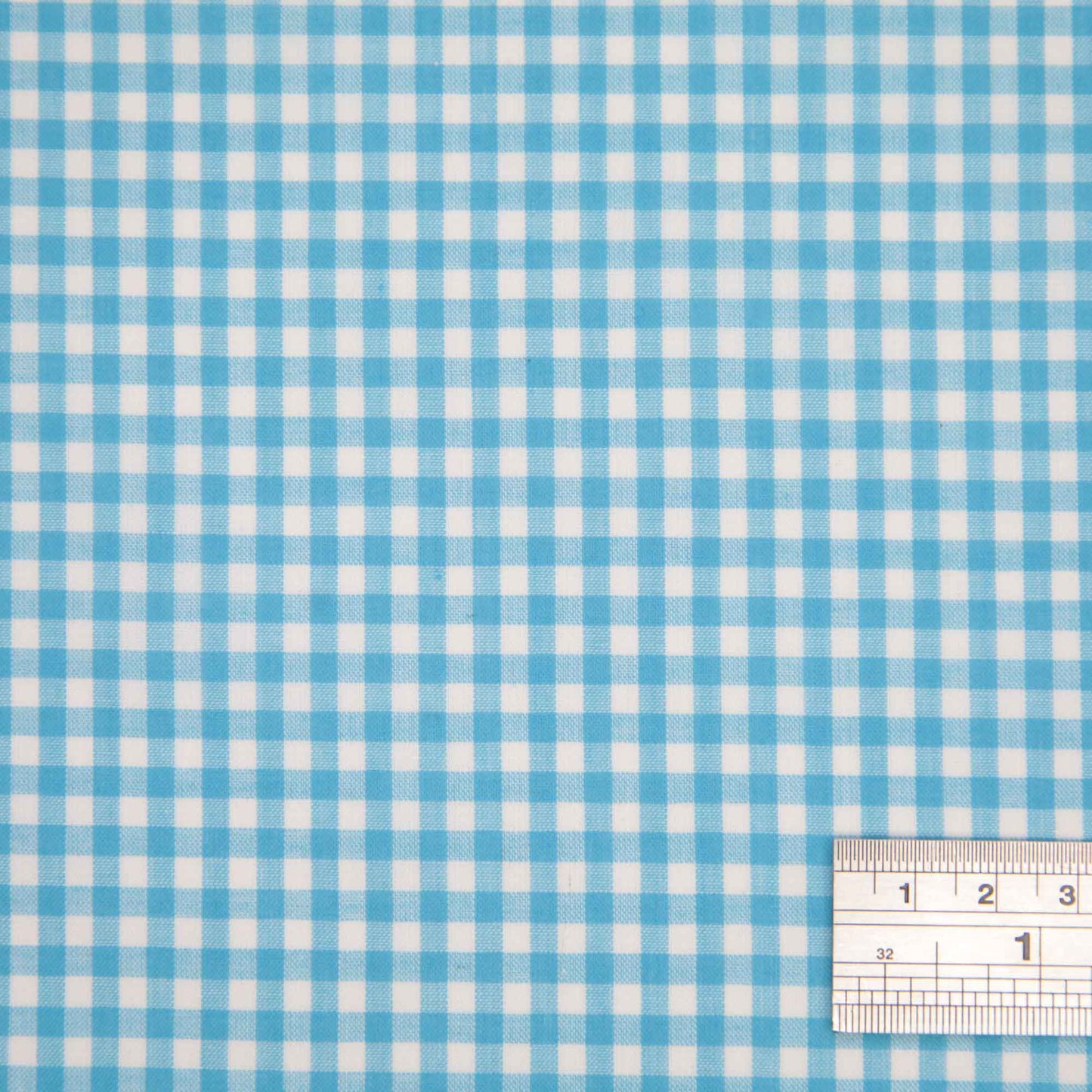 Gingham Polycotton - Turquoise 1/8"