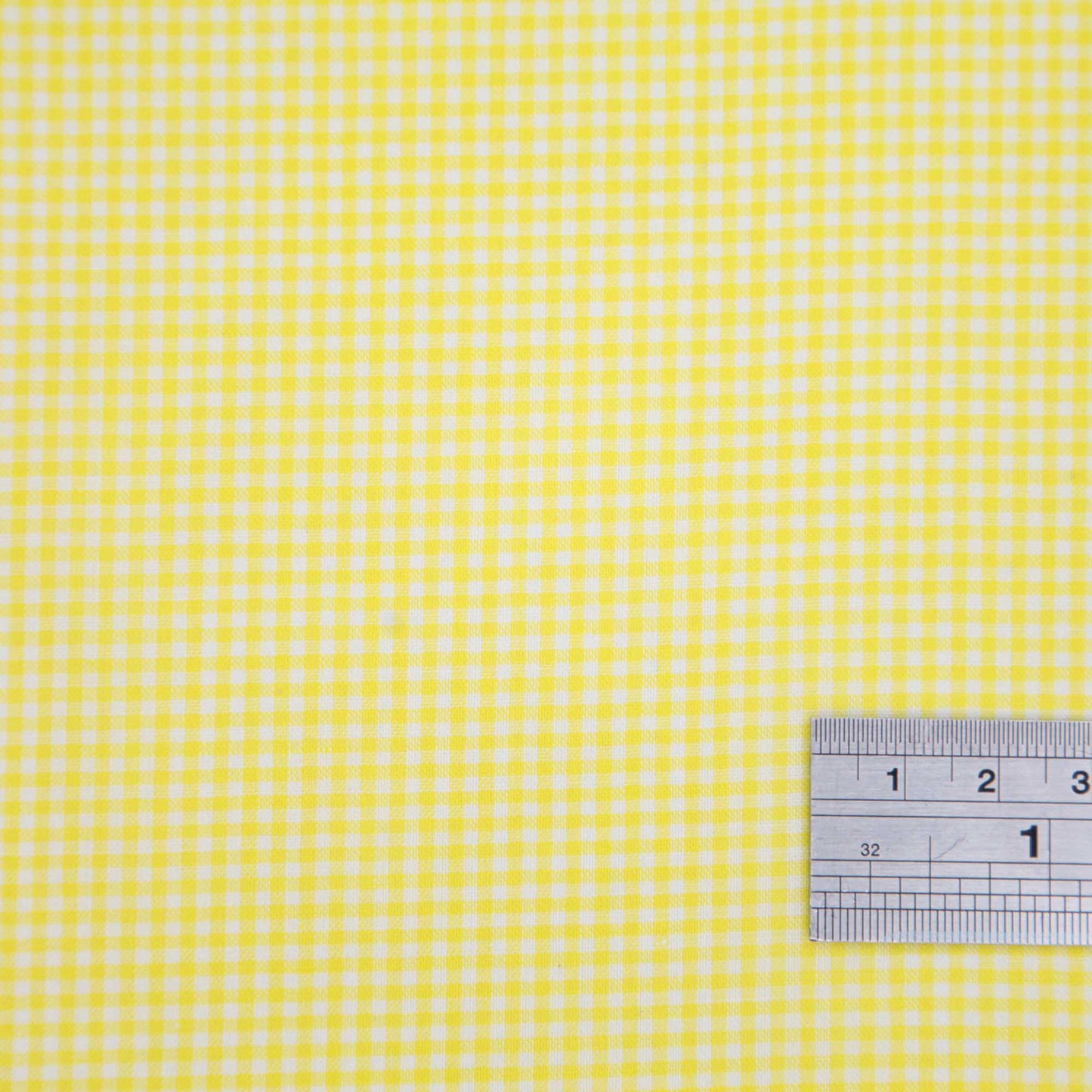 Gingham Polycotton - Lemon 1/16"