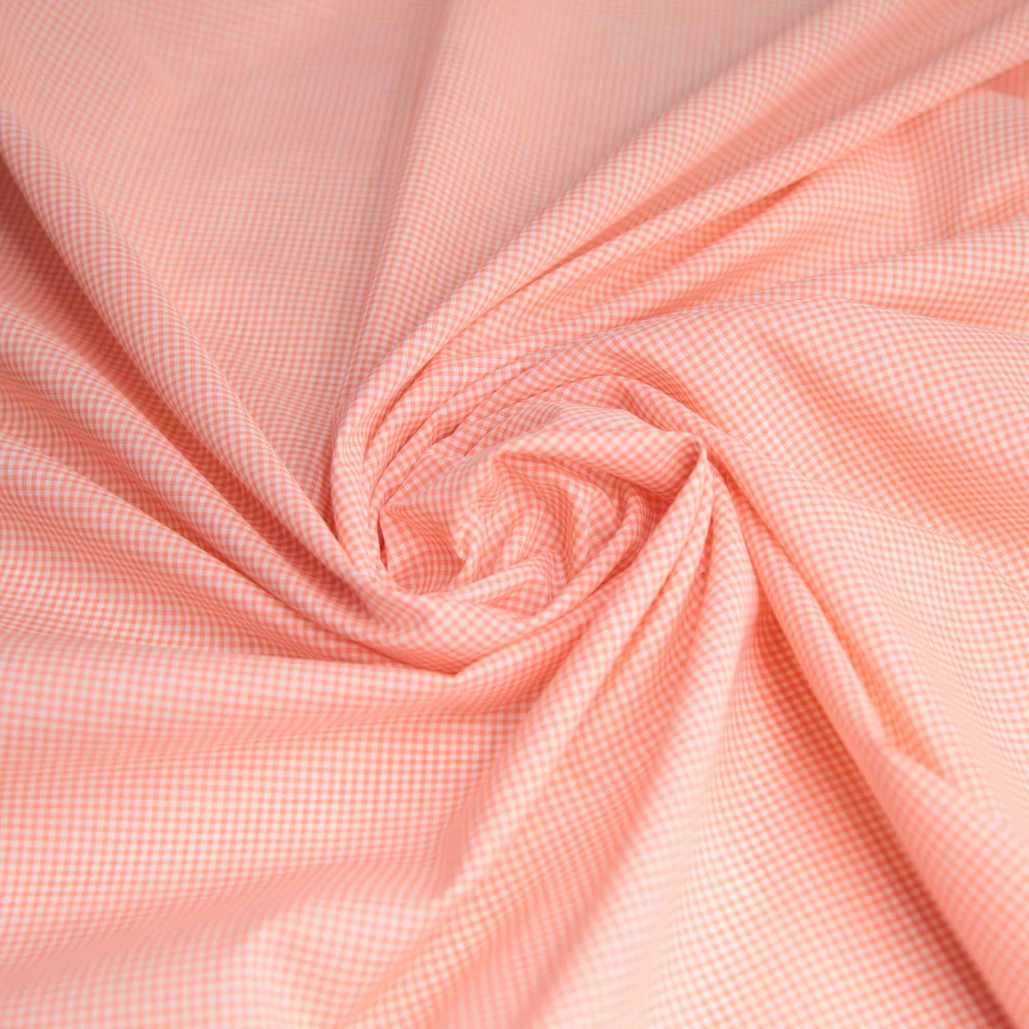 Gingham Polycotton - Apricot 1/16"