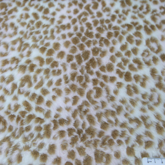 Faux Fur Strips - Cream/Gold Leopard